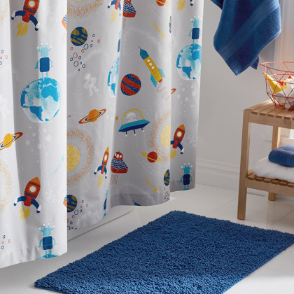 Space Organic Cotton Percale Shower Curtain