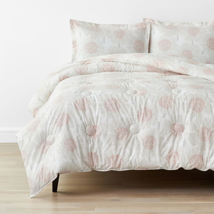 Flower Burst Classic Cool Organic Cotton Percale Comforter Set