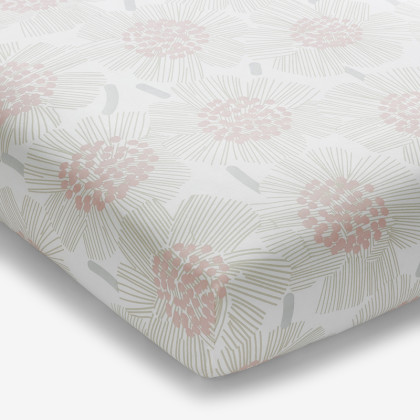Flower Burst Classic Cool Organic Cotton Percale Fitted Crib Sheet
