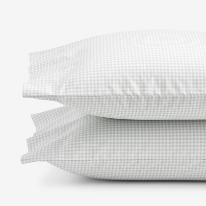 Ditsy Gingham Classic Cool Organic Cotton Percale Pillowcase Set