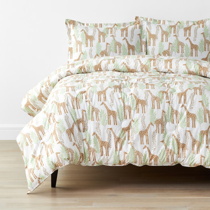 Giraffe Play Classic Cool Organic Cotton Percale Comforter Set