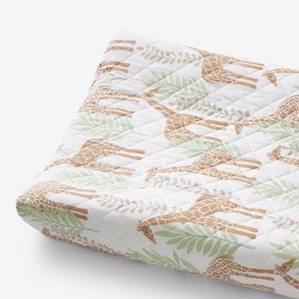 Giraffe Play Classic Cool Organic Cotton Percale Quilted Changing Pad Cover