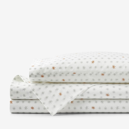 Ditsy Star Classic Cool Organic Cotton Percale Toddler Sheet Set