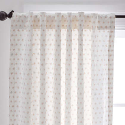 Ditsy Star Classic Cool Organic Cotton Percale Window Curtain - Pink, 44X63