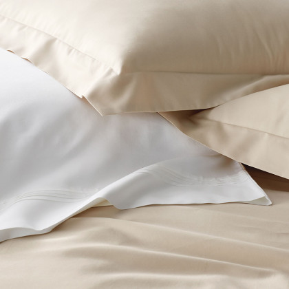 Premium Smooth Egyptian Cotton Sateen Bed Sheet Set - Cream, Full