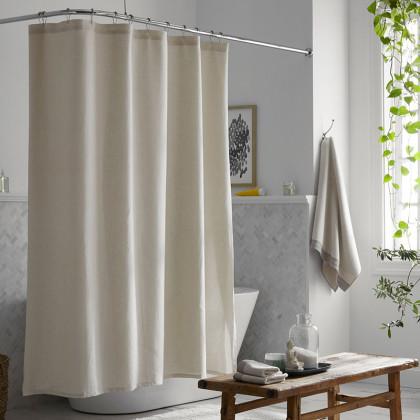 Premium Breathable Relaxed Linen Shower Curtain