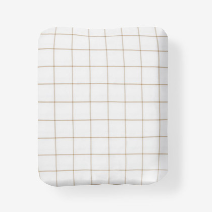 Block Plaid Classic Cool Cotton Percale Fitted Bed Sheet