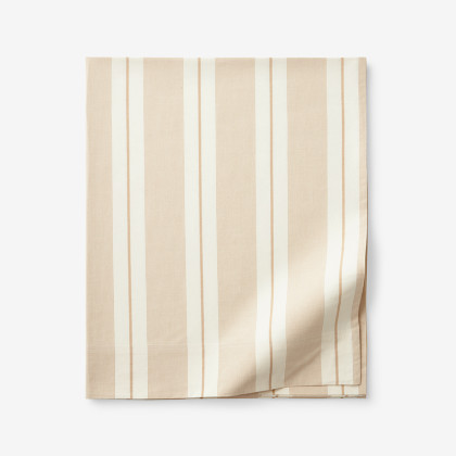 Wide Stripe Classic Cool Cotton Percale Flat Bed Sheet