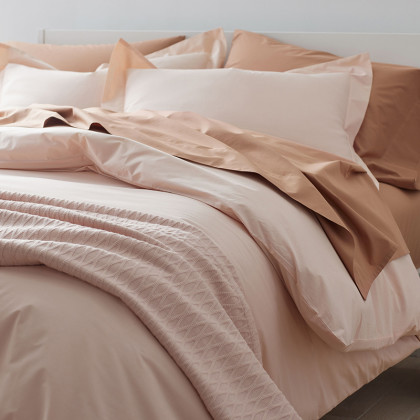 Classic Cool Cotton Percale Flat Bed Sheet - Clay, Oversized Queen