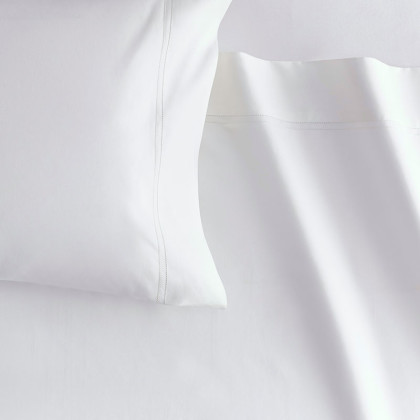 Luxe Smooth Egyptian Cotton Sateen Oversized Duvet Cover - White, Queen