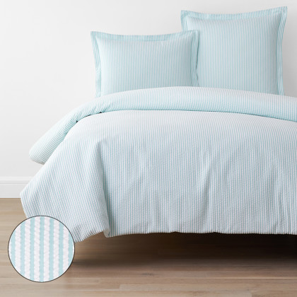 Seersucker Classic Cool Cotton Percale Bed Duvet Cover