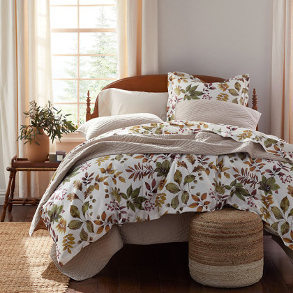 Fall Leaves Premium Smooth Wrinkle-Free Sateen Comforter - Ivory, Twin/Twin XL