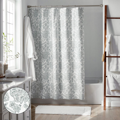 Maison Floral Luxe Smooth Sateen Shower Curtain