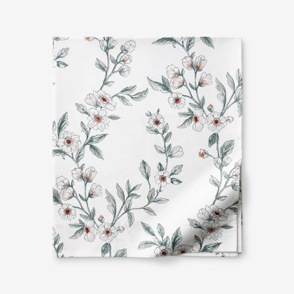 Valentina Floral Luxe Smooth Sateen Flat Bed Sheet