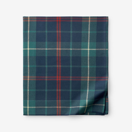 Red Green Plaid Premium Ultra-Cozy Cotton Flannel Flat Bed Sheet