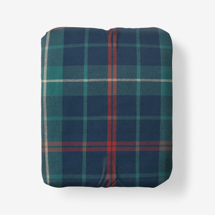 Red Green Plaid Premium Ultra-Cozy Cotton Flannel Fitted Bed Sheet