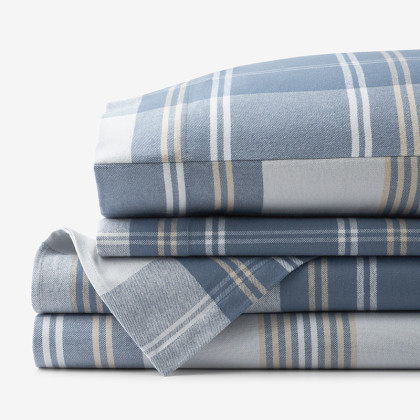 Oversized Plaid Premium Ultra-Cozy Cotton Flannel Bed Sheet Set