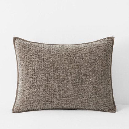 Ophelia Handcrafted Quilted Sham - Dark Taupe, Standard