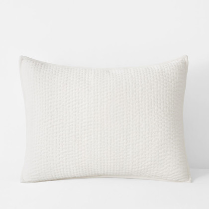 Ophelia Handcrafted Quilted Sham - White, Standard