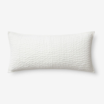 Ophelia Handcrafted Decorative Pillow Cover - White, 14 in. x 40 in.