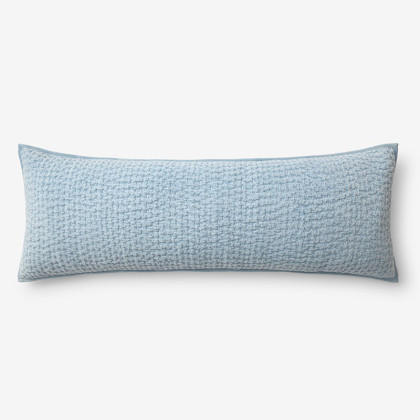 Ophelia Handcrafted Decorative Pillow Cover - Light Blue, 14 in. x 40 in.