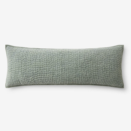 Ophelia Handcrafted Decorative Pillow Cover - Sage, 14 in. x 40 in.