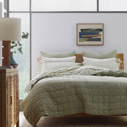 Morgan Quilted Coverlet - Sage, Twin