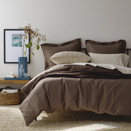 Brushed Cotton Duvet Cover - Coffee, Twin XL