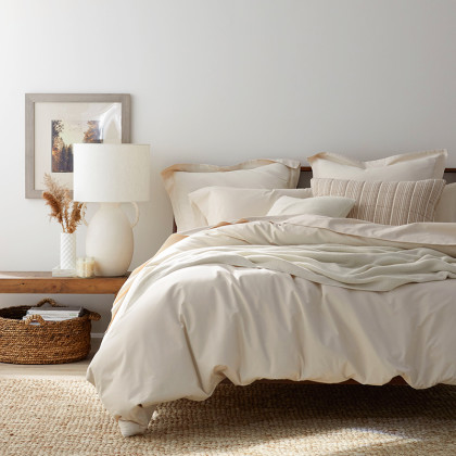 Brushed Cotton Duvet Cover - Sand, Twin