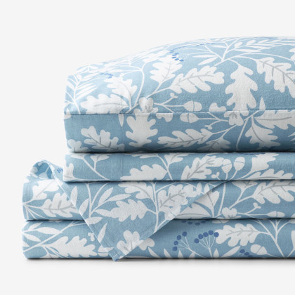 Misty Leaf Premium Ultra-Cozy Cotton Flannel Bed Sheet Set