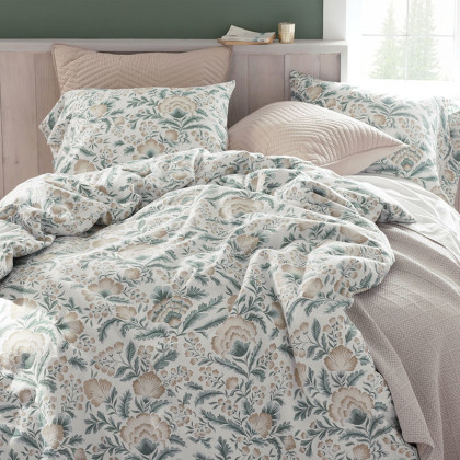 Jean Floral Premium Ultra-Cozy Cotton Flannel Bed Sheet Set - White, Twin XL