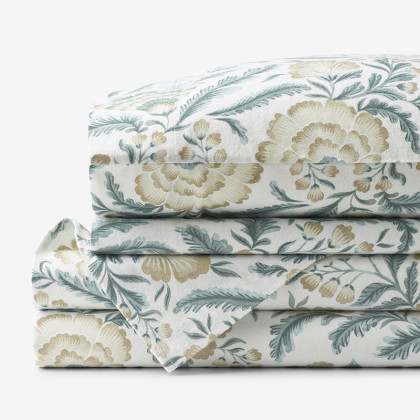Jean Floral Premium Ultra-Cozy Cotton Flannel Bed Sheet Set