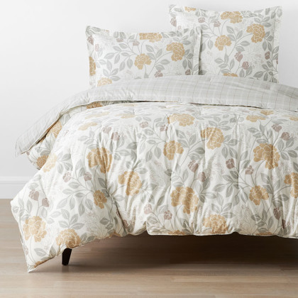 Mariel Flower, Bouquet, and Stripe Classic Cool Cotton Percale Comforter