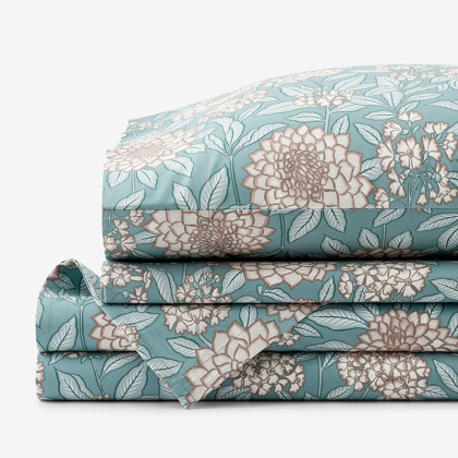 Zinnia Garden Classic Cool Cotton Percale Bed Sheet Set