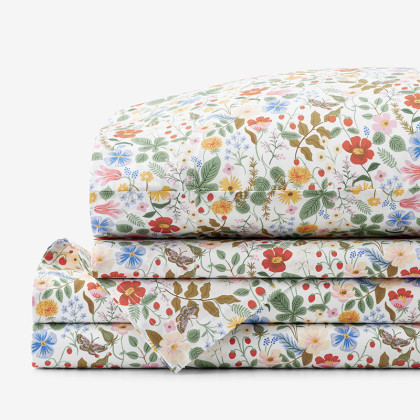 Strawberry Fields Classic Cool Cotton Percale Bed Sheet Set