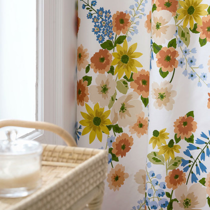 Autumn Bouquet Classic Cool Percale Shower Curtain - White Multi