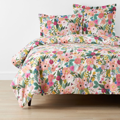 Garden Party Classic Cool Cotton Percale Duvet Cover - Multi, Twin