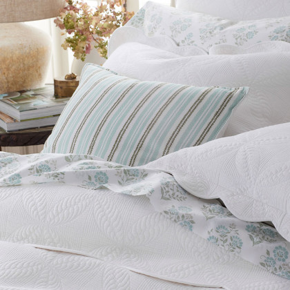 Mariel Decorative Square Pillow Cover - Stripe Sea Blue