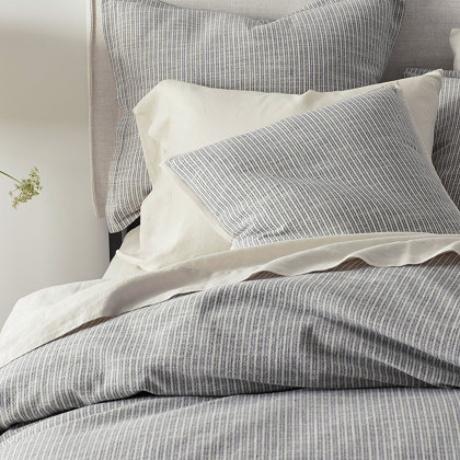 Textured Stripe Decorative Pillow Cover - Blue