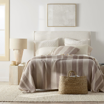 Marque Stripe Blanket - Taupe, Twin