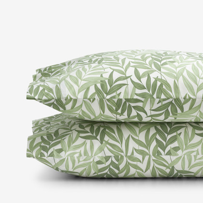 Tulum Leaf Classic Cool Percale Pillowcase Set