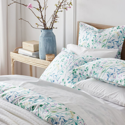 Spring Floral Vine Premium Smooth Wrinkle-Free Sateen Bed Sheet Set - White Multi, Twin