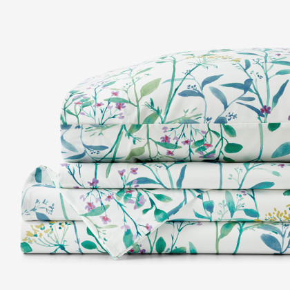 Spring Floral Vine Premium Smooth Wrinkle-Free Sateen Bed Sheet Set