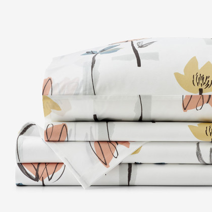 Tulip Blossom Classic Cool Percale Bed Sheet Set