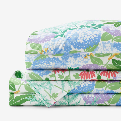 Floral Blossom Classic Cool Percale Bed Sheet Set