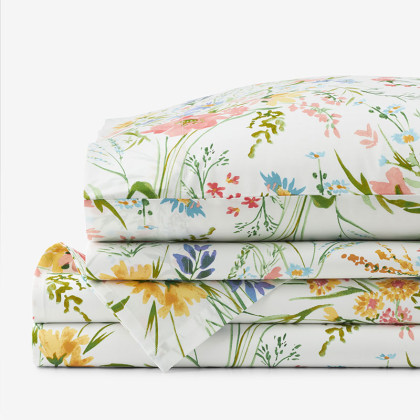 Floral Impressions Classic Cool Percale Bed Sheet Set