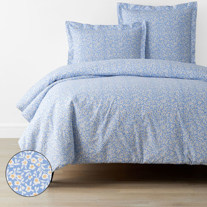 Serene Floral Classic Cool Percale Duvet Cover