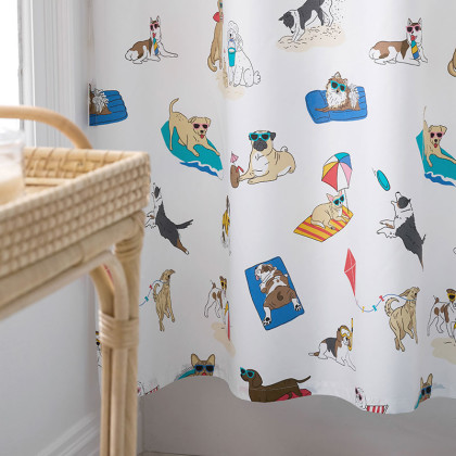 Sandcastle Dog Classic Cool Percale Shower Curtain
