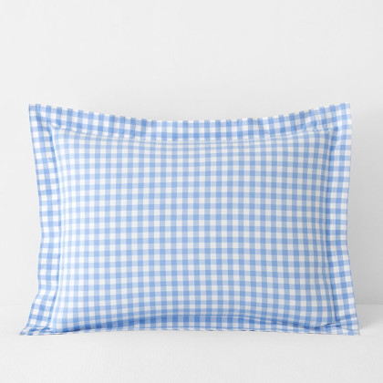 Gingham Classic Cool Yarn-Dyed Percale Sham - Light Blue, Standard