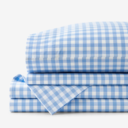 Gingham Classic Cool Yarn-Dyed Percale Bed Sheet Set